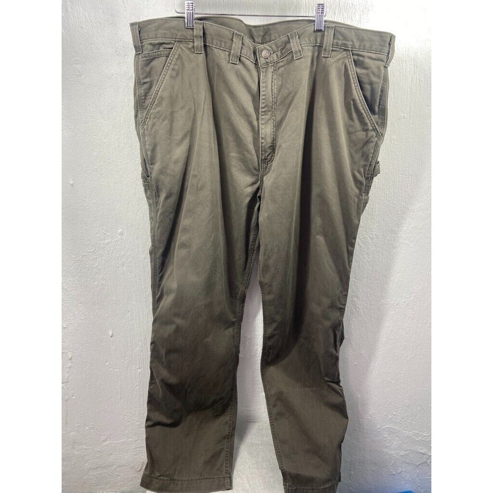 CARHARTT MENS 44 X 32 GREEN UTILITY PANTS CANVAS
